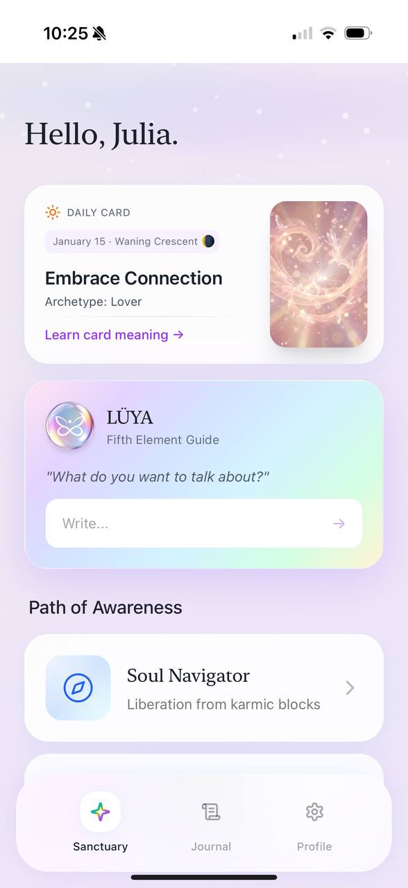 LÜYA App - AI Guide Interface